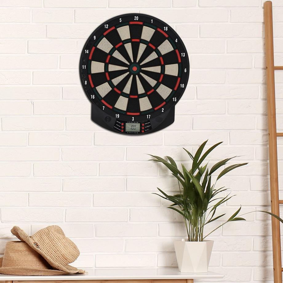 Northio  Elektronische Dartscheibe Dartboard-Set Mit 6 Darts, 30 Dartköpfe, 26 Spiele, 185 Trefferoptionen, Für 8 Spieler, Mehrfarbig 