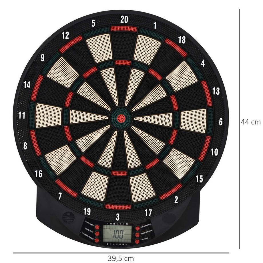 Northio  Elektronische Dartscheibe Dartboard-Set Mit 6 Darts, 30 Dartköpfe, 26 Spiele, 185 Trefferoptionen, Für 8 Spieler, Mehrfarbig 