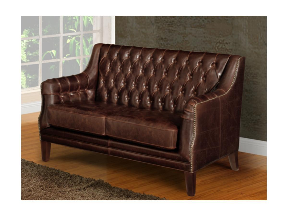 Vente-unique Ledersofa 2Sitzer COLBERT  