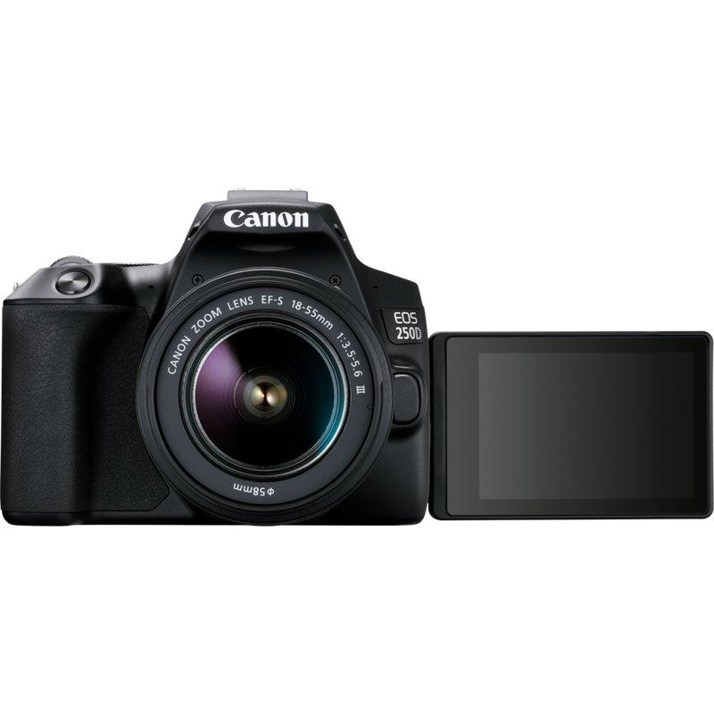 Canon  Canon EOS 250D + EF-S 18-55mm f/3.5-5.6 III + EF 75-300mm f/4-5.6 III Kit fotocamere SLR 24,1 MP CMOS 6000 x 4000 Pixel Nero 