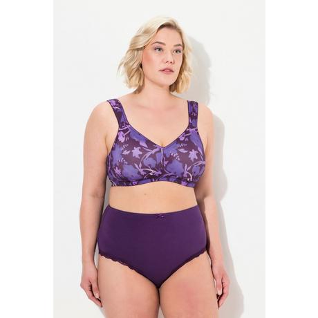 Ulla Popken  Reggiseno in microfibra senza ferretto con fiori e coppa C-E 