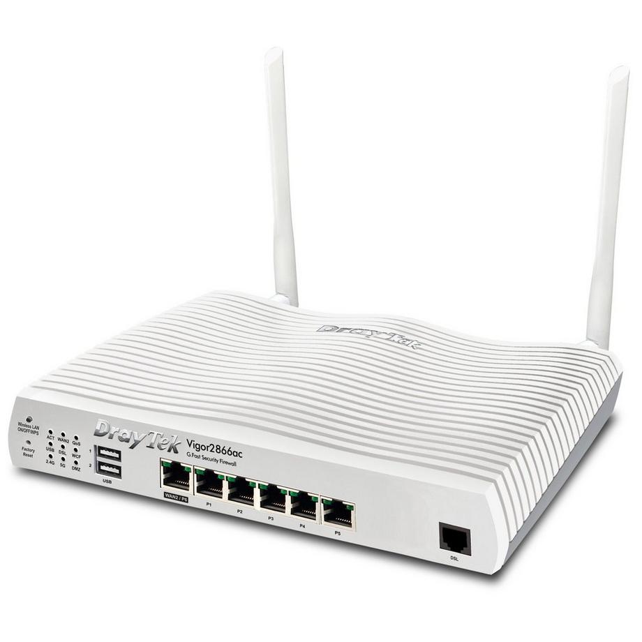 DrayTek  Vigor 2866Vac WLAN-Router Gigabit Ethernet Dual-Band (2,4 GHz/5 GHz) Weiß 