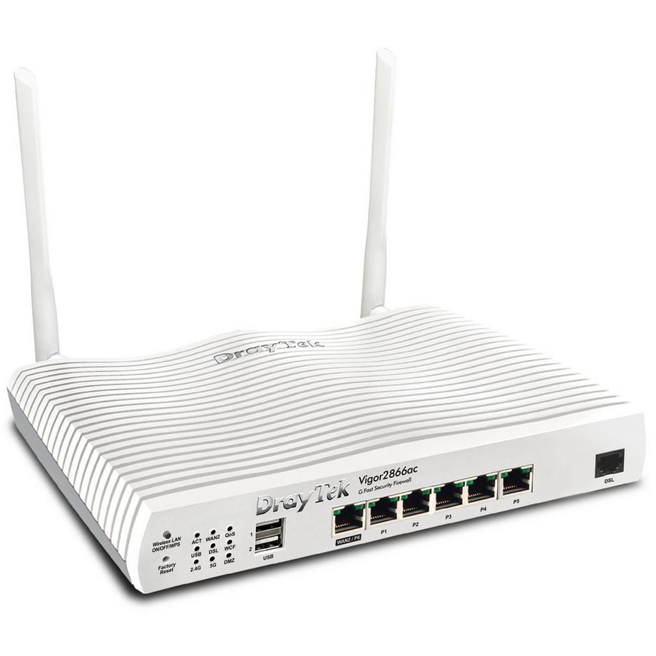 DrayTek  Vigor 2866Vac WLAN-Router Gigabit Ethernet Dual-Band (2,4 GHz/5 GHz) Weiß 