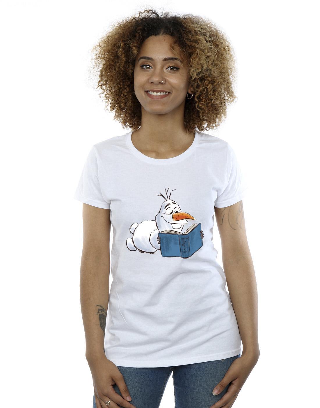 Disney  Tshirt FROZEN OLAF READING 