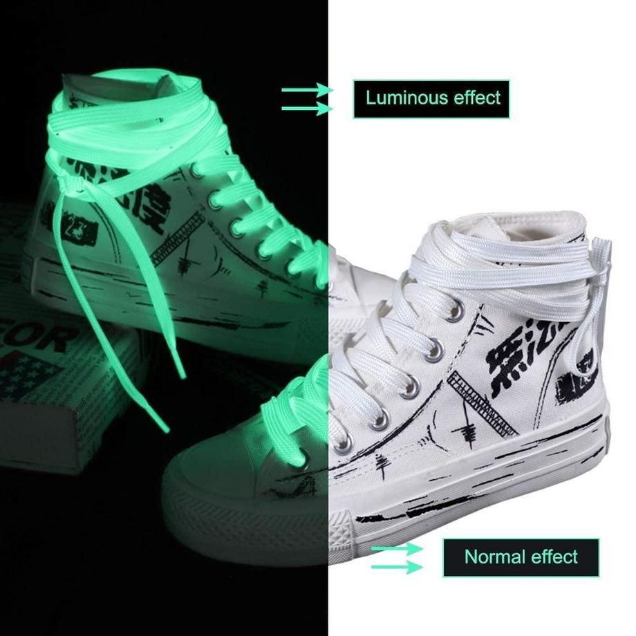 B2X  Leuchtende Schnürsenkel, 1 Paar - Weiß 