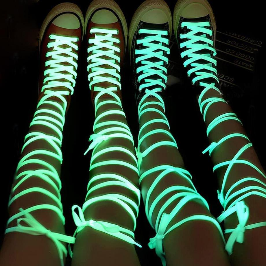 B2X  Leuchtende Schnürsenkel, 1 Paar - Weiß 