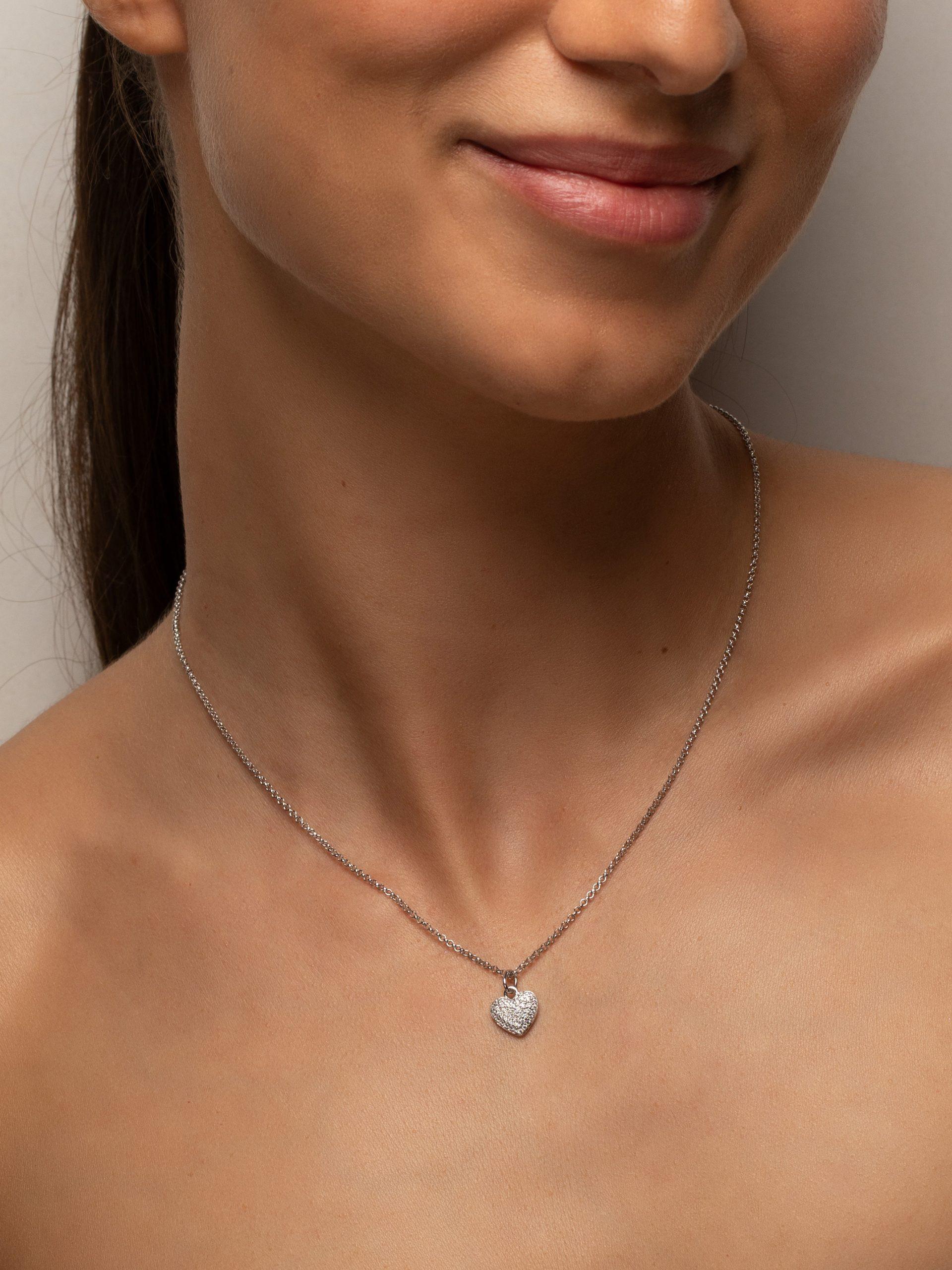 PHANTASYA  Kette mit Zirkonia-Herz 1447 Rhodiniert 