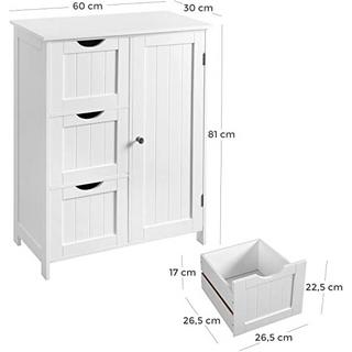 Pricenet Spazioso mobiletto da bagno bianco con ripiani regolabili  