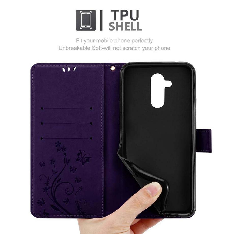 Cadorabo  Hülle für Huawei MATE 20 LITE Blumen Design Magnetverschluss 