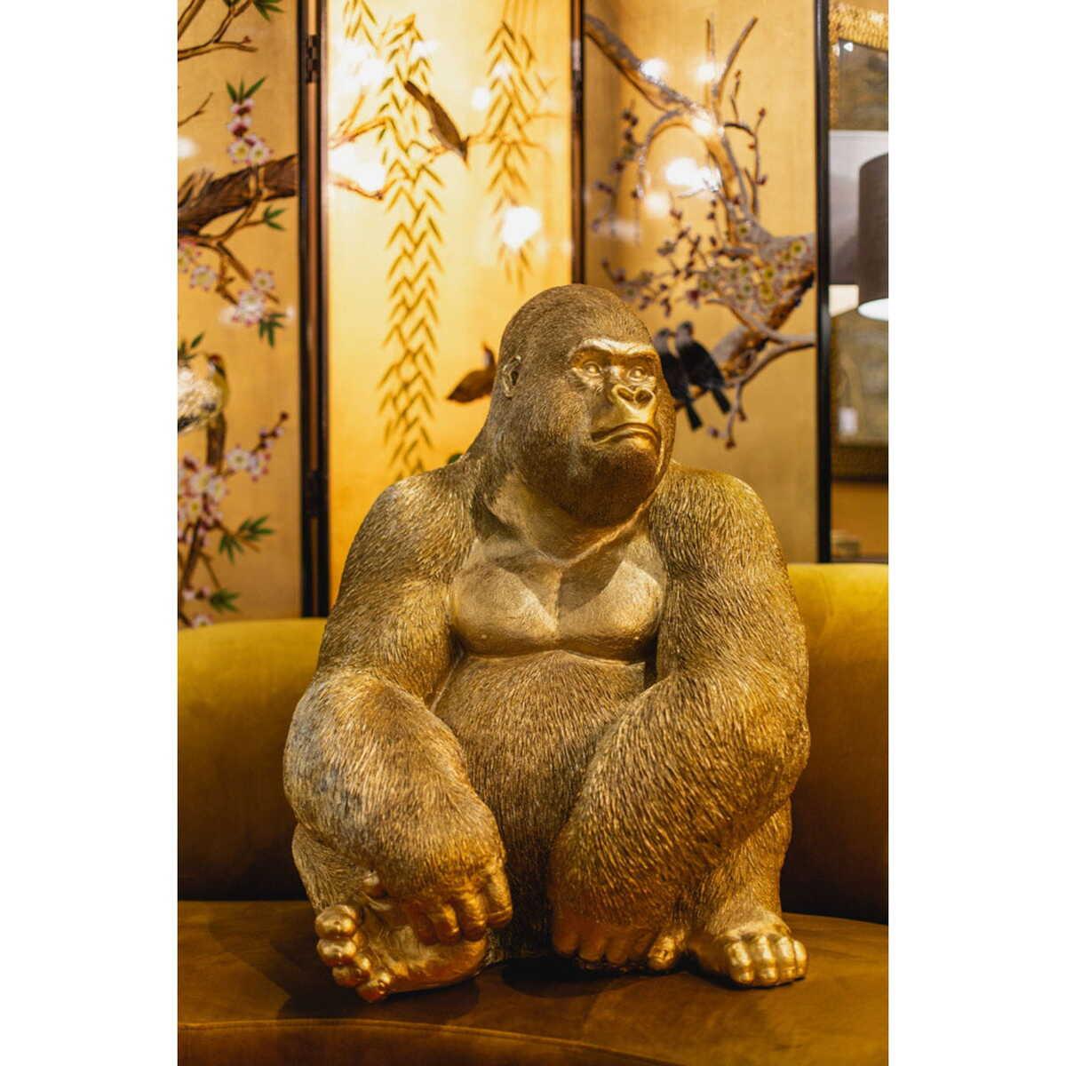 KARE Design Figurine décorative Monkey Gorilla Side XL Gold  