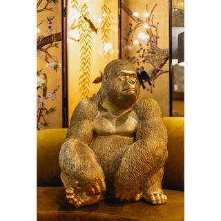 KARE Design Figura decorativa Scimmia Gorilla Lato XL Oro  