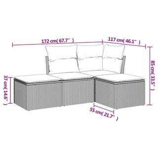 VidaXL Garten sofagarnitur poly-rattan  