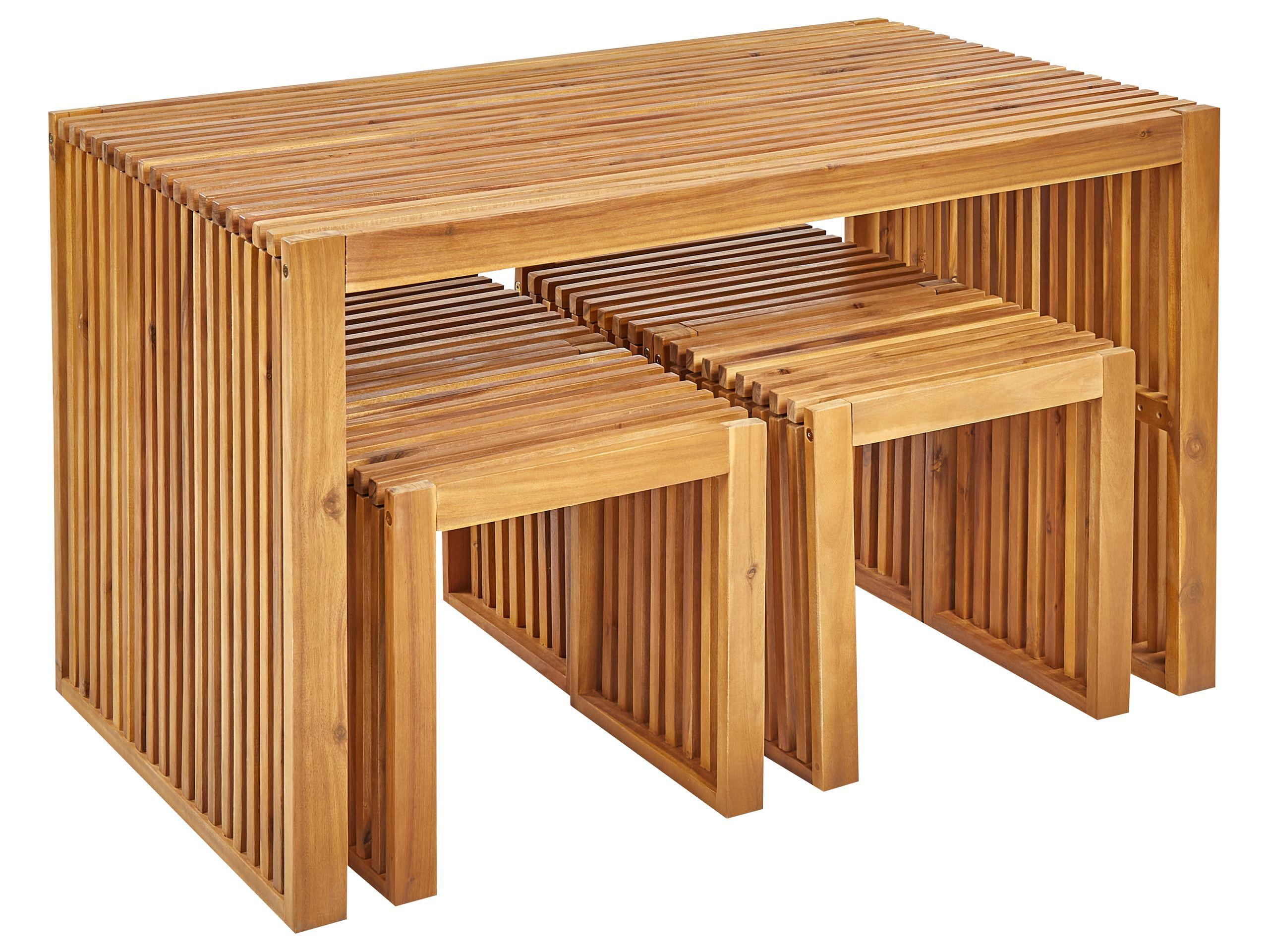 Beliani Tables avec chaises en Acacia Moderne BELLANO  