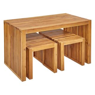 Beliani Tavolo con sedie en Legno d'acacia Moderno BELLANO  