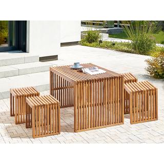 Beliani Tavolo con sedie en Legno d'acacia Moderno BELLANO  