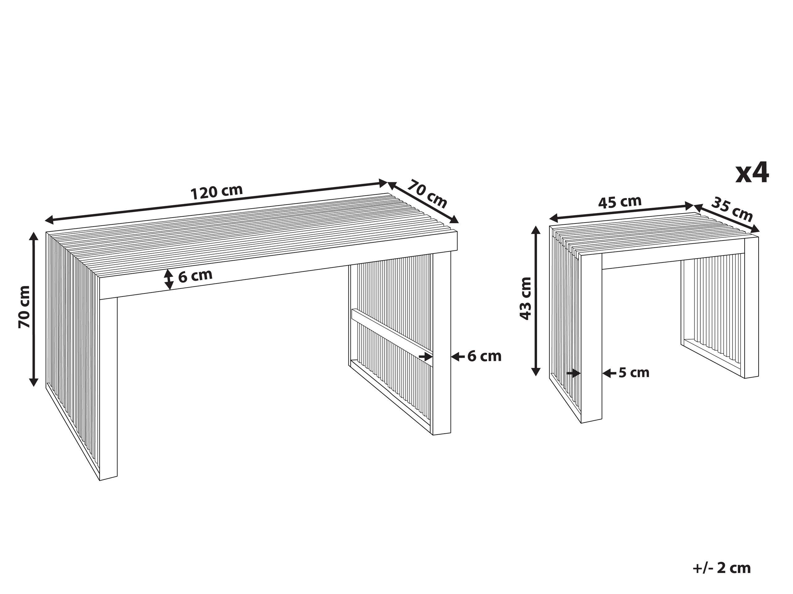 Beliani Tables avec chaises en Acacia Moderne BELLANO  