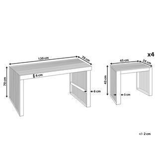 Beliani Tables avec chaises en Acacia Moderne BELLANO  