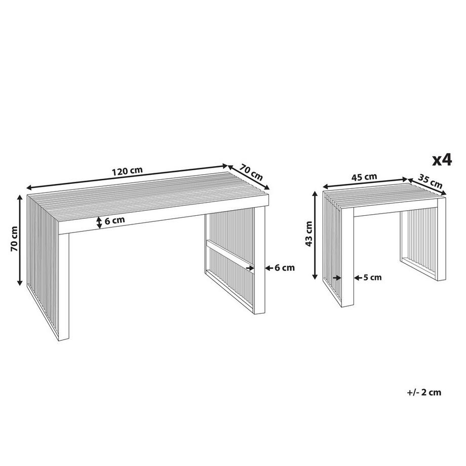 Beliani Tisch mit Stühlen aus Akazienholz Modern BELLANO  