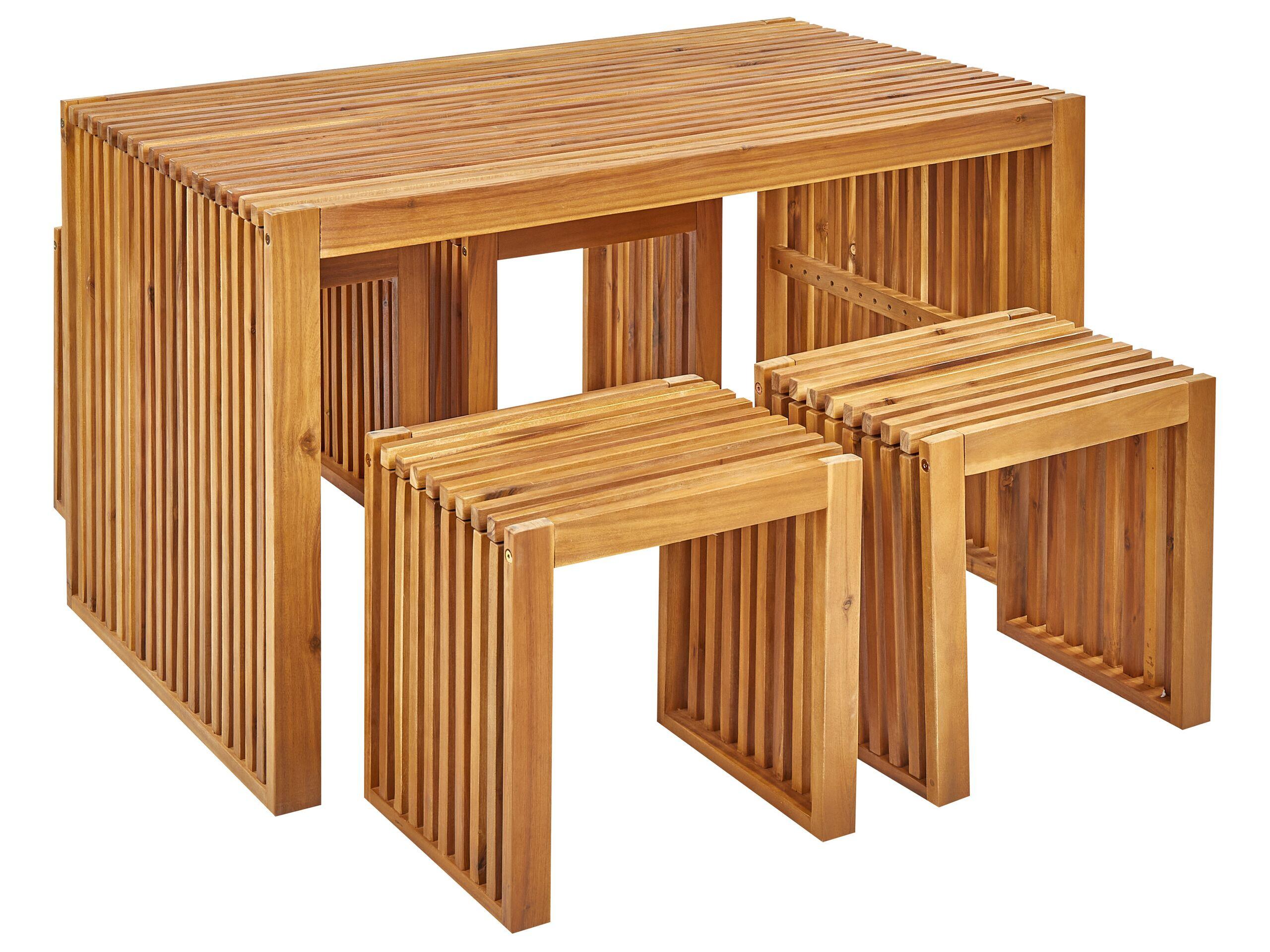 Beliani Tables avec chaises en Acacia Moderne BELLANO  