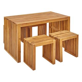 Beliani Tavolo con sedie en Legno d'acacia Moderno BELLANO  