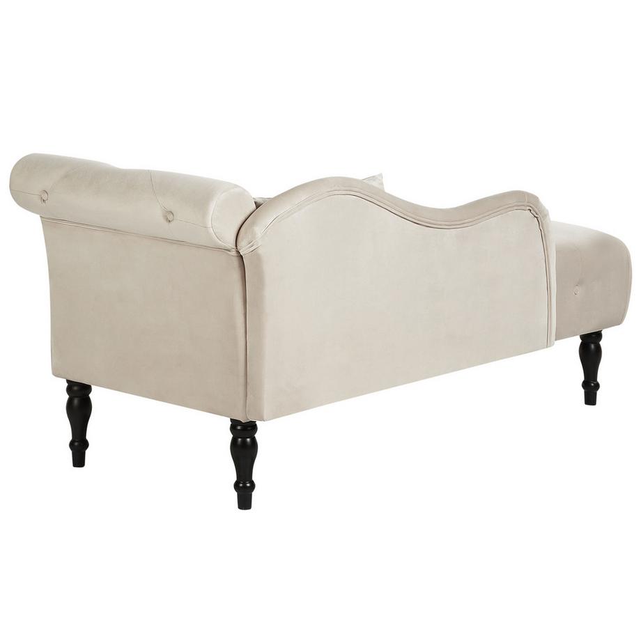 Beliani Chaise longue côté droit en Velours  IVRY  