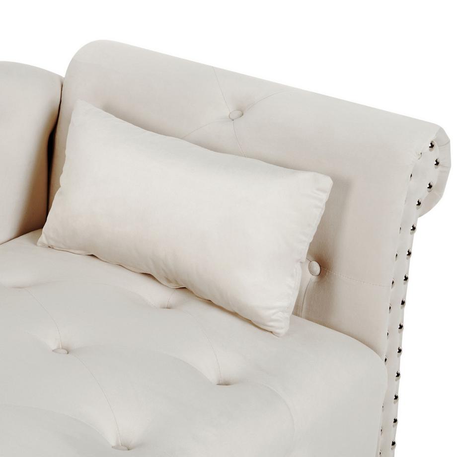 Beliani Chaise longue côté droit en Velours  IVRY  