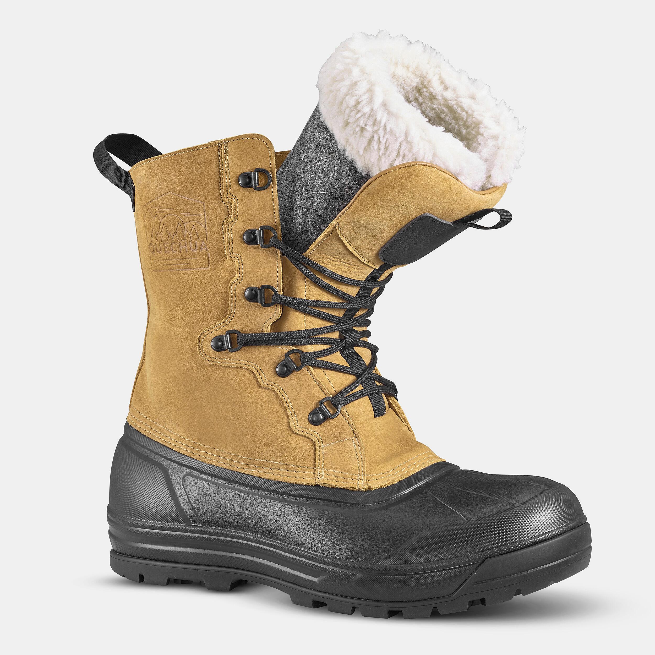 QUECHUA  Schneestiefel - Schneestiefel  Leder mit Schnürung warm wasserdicht Winterwandern - SH900 