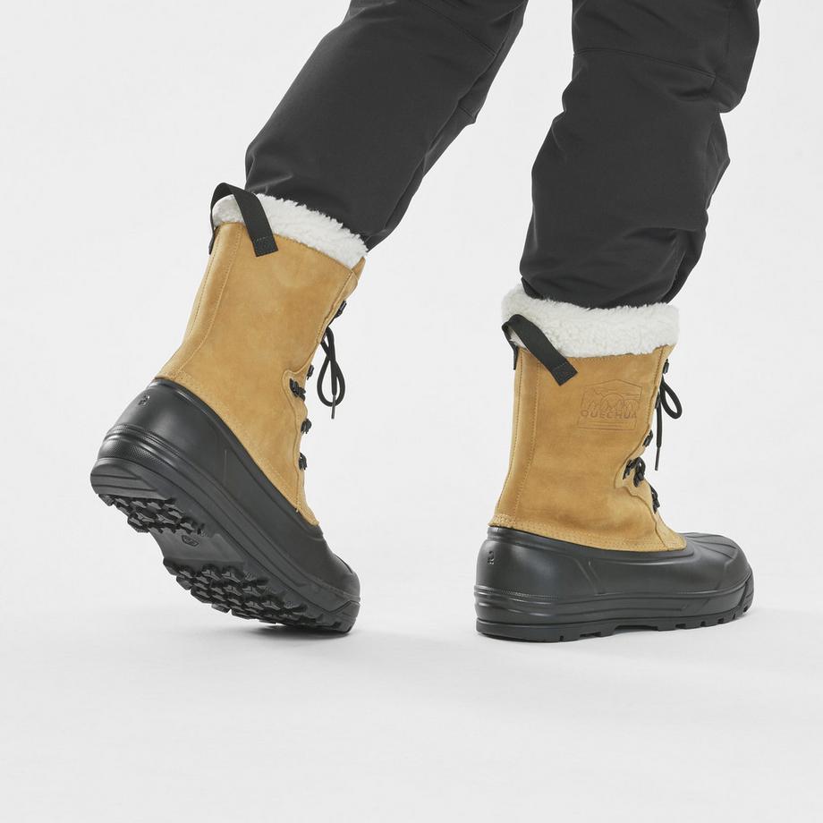 QUECHUA  Bottes de neige - Schneestiefel Herren Leder mit Schnürung warm wasserdicht Winterwandern - SH900 