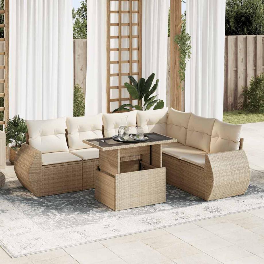 VidaXL set di divani da giardino Polirattan  