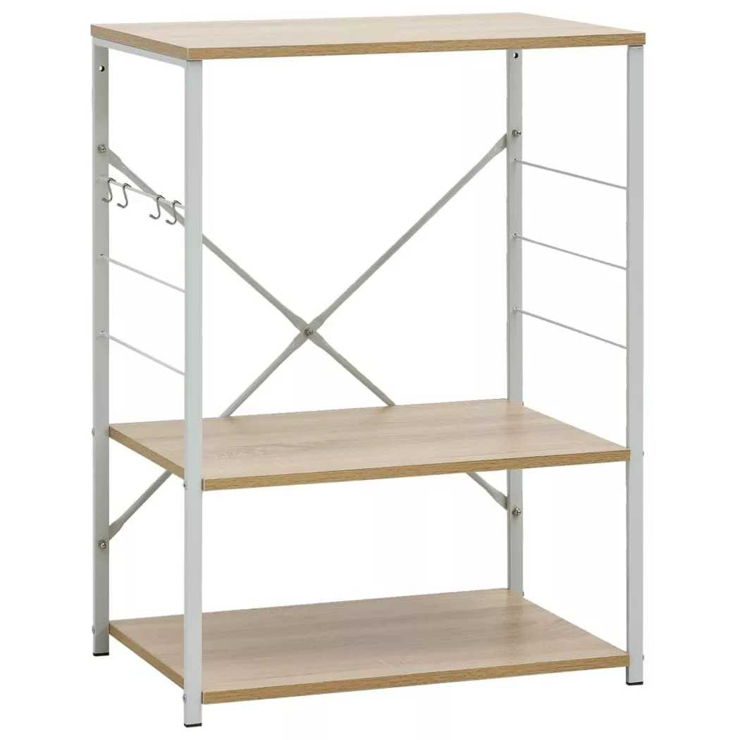 vidaXL Armoire à micro-ondes Blanc et chêne 60x39,6x79,5 cm