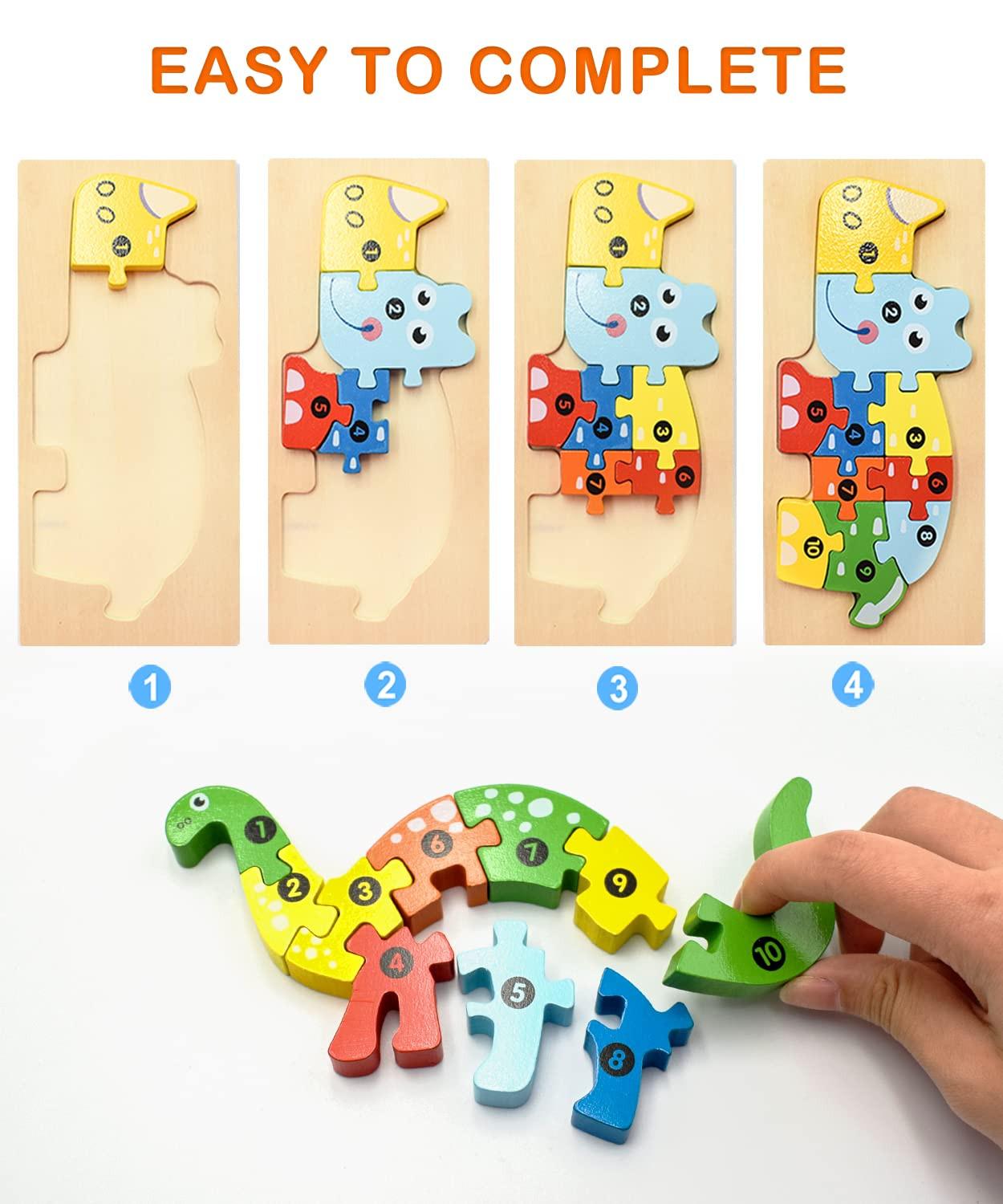 Activity-board  Holzpuzzle für Kleinkinder mit 4 Tiermustern, Lernspielzeug 