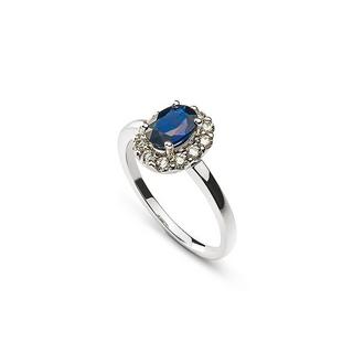 MUAU Schmuck  Ring Weissgold 750 Saphir 0.88ct. Brillanten 0.36ct. 