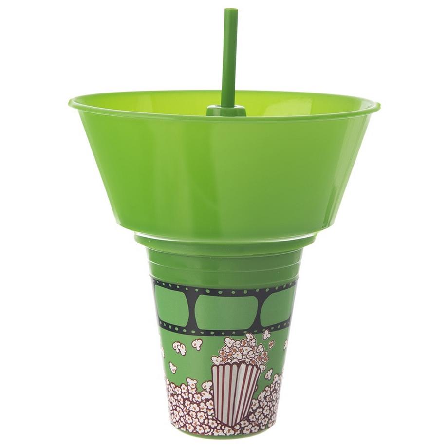 Orion  Becher mit Schale für Popcorn – praktische Lösung für Filmabende 