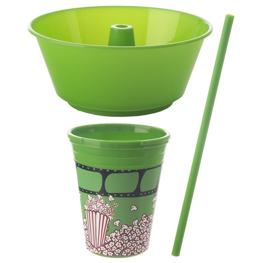 Orion  Becher mit Schale für Popcorn – praktische Lösung für Filmabende 