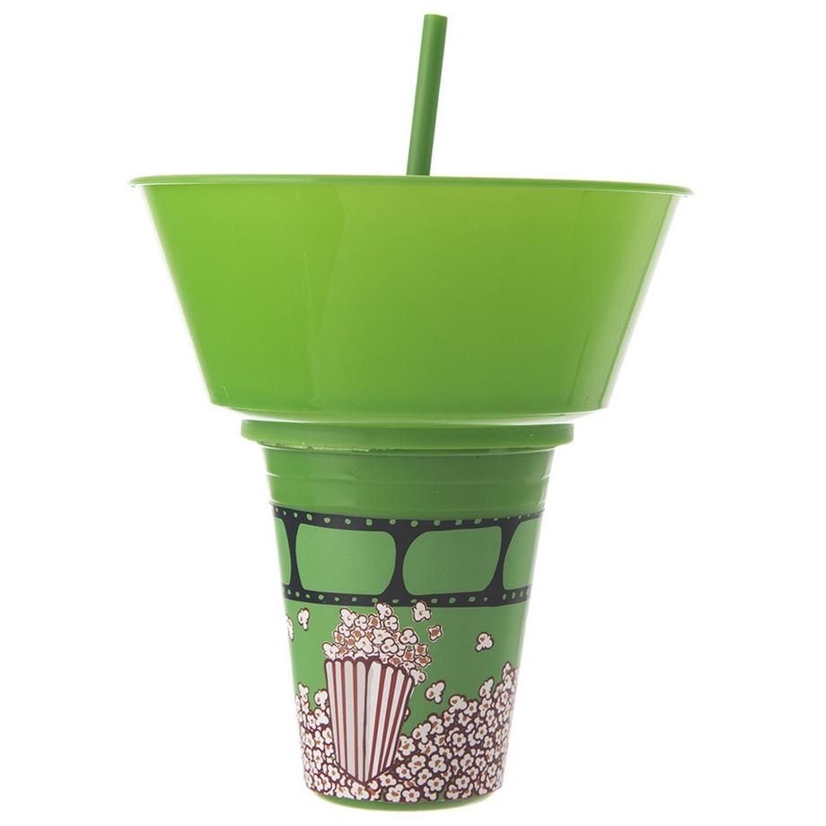 Orion  Becher mit Schale für Popcorn – praktische Lösung für Filmabende 