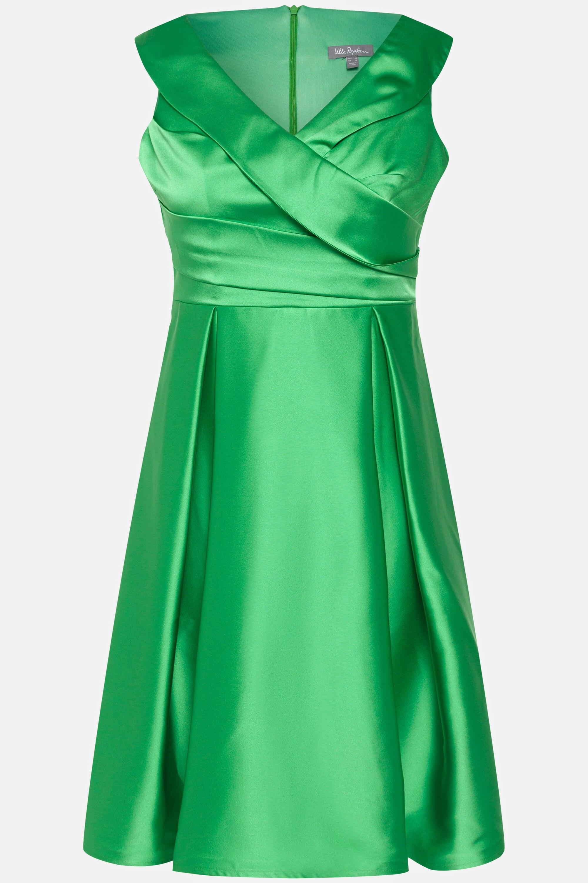 Ulla Popken Abito da Sera Linea A Drappeggiato Senza Maniche  