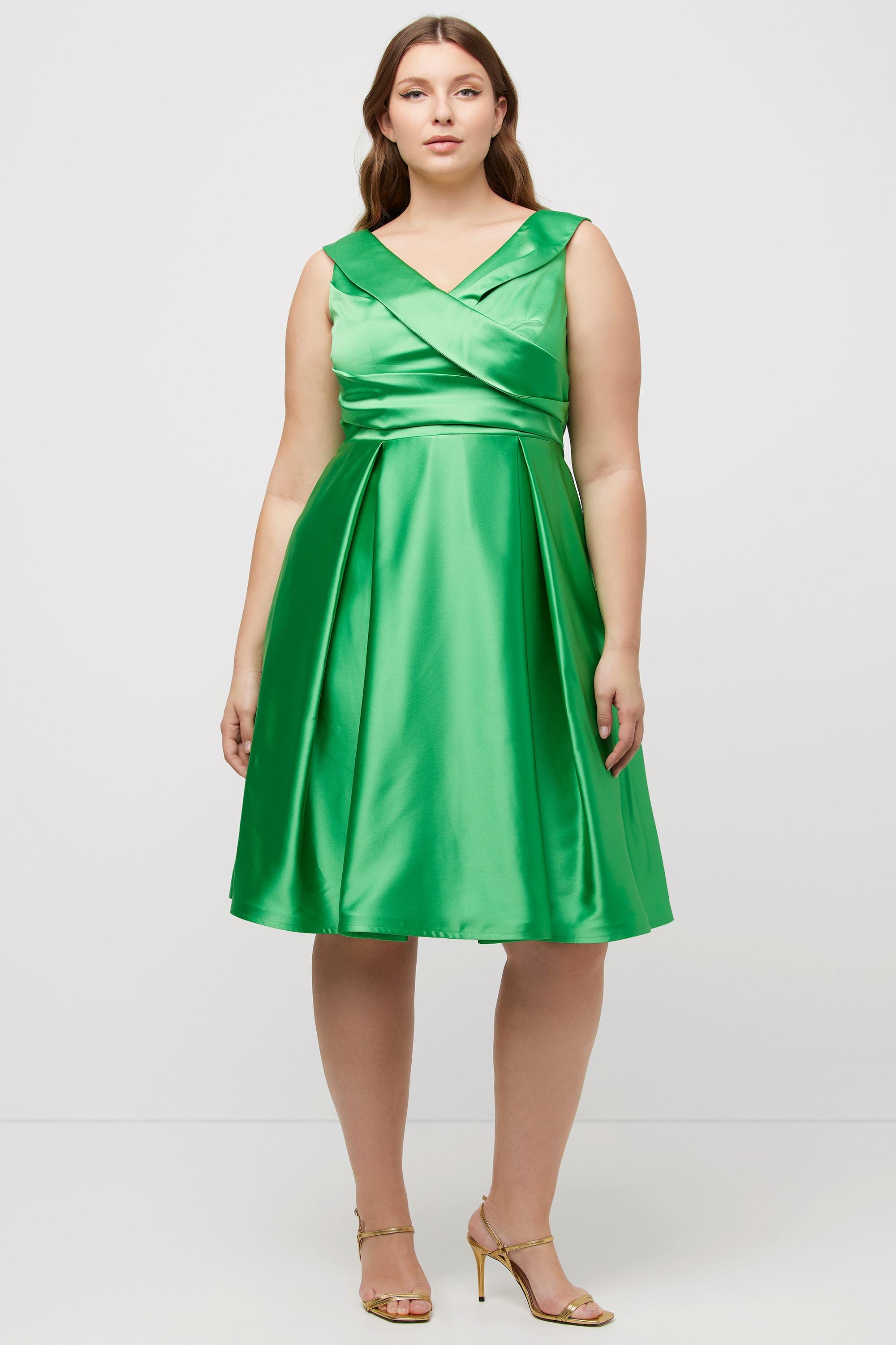 Ulla Popken Abito da Sera Linea A Drappeggiato Senza Maniche  