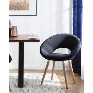 Beliani Esszimmerstuhl 2er Set aus Stoff Retro ROSLYN  