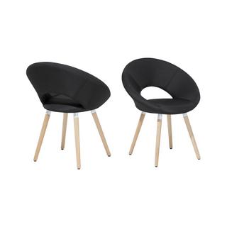 Beliani Esszimmerstuhl 2er Set aus Stoff Retro ROSLYN  