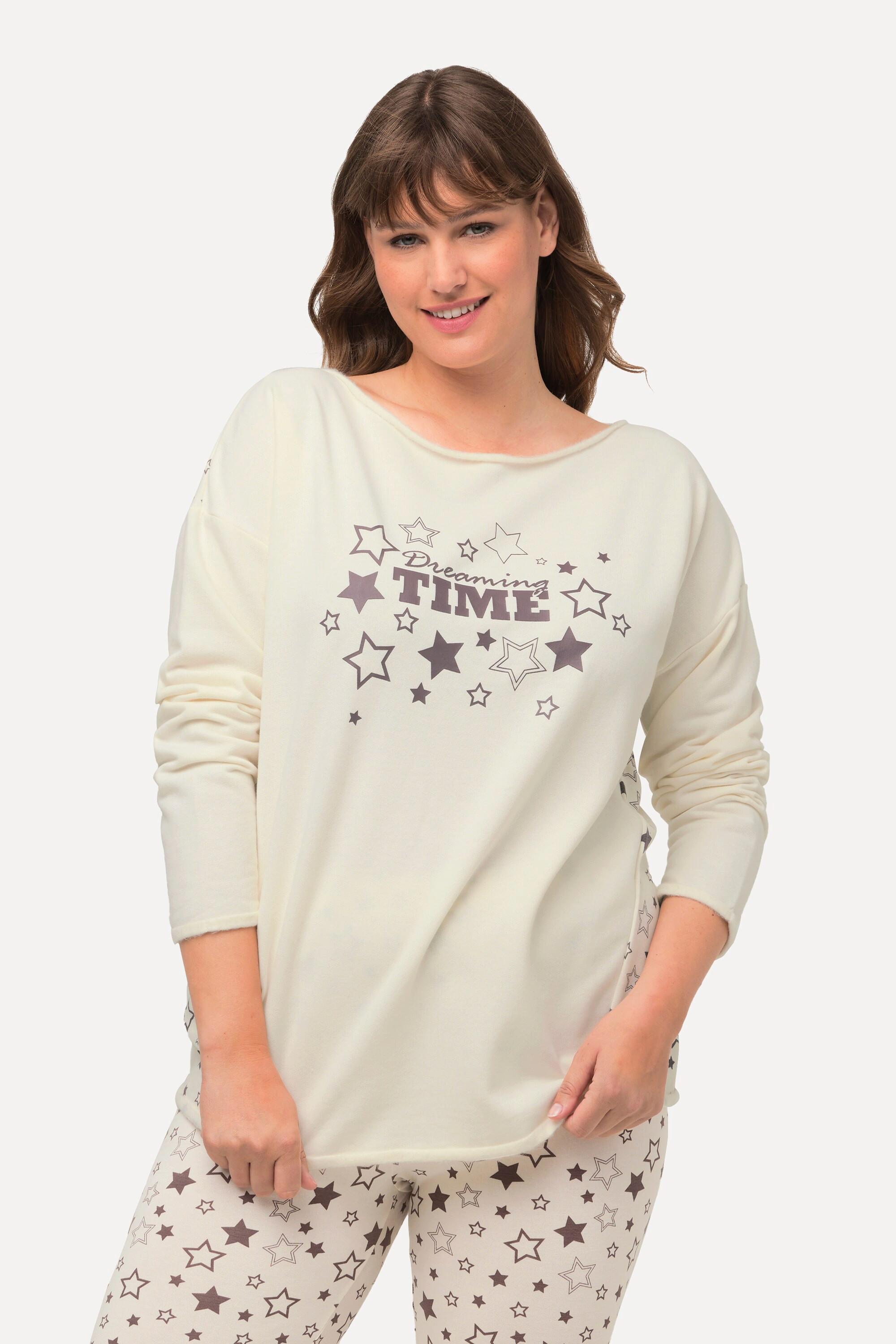 Ulla Popken Felpa Loungewear Oversize Girocollo Maniche Lunghe  