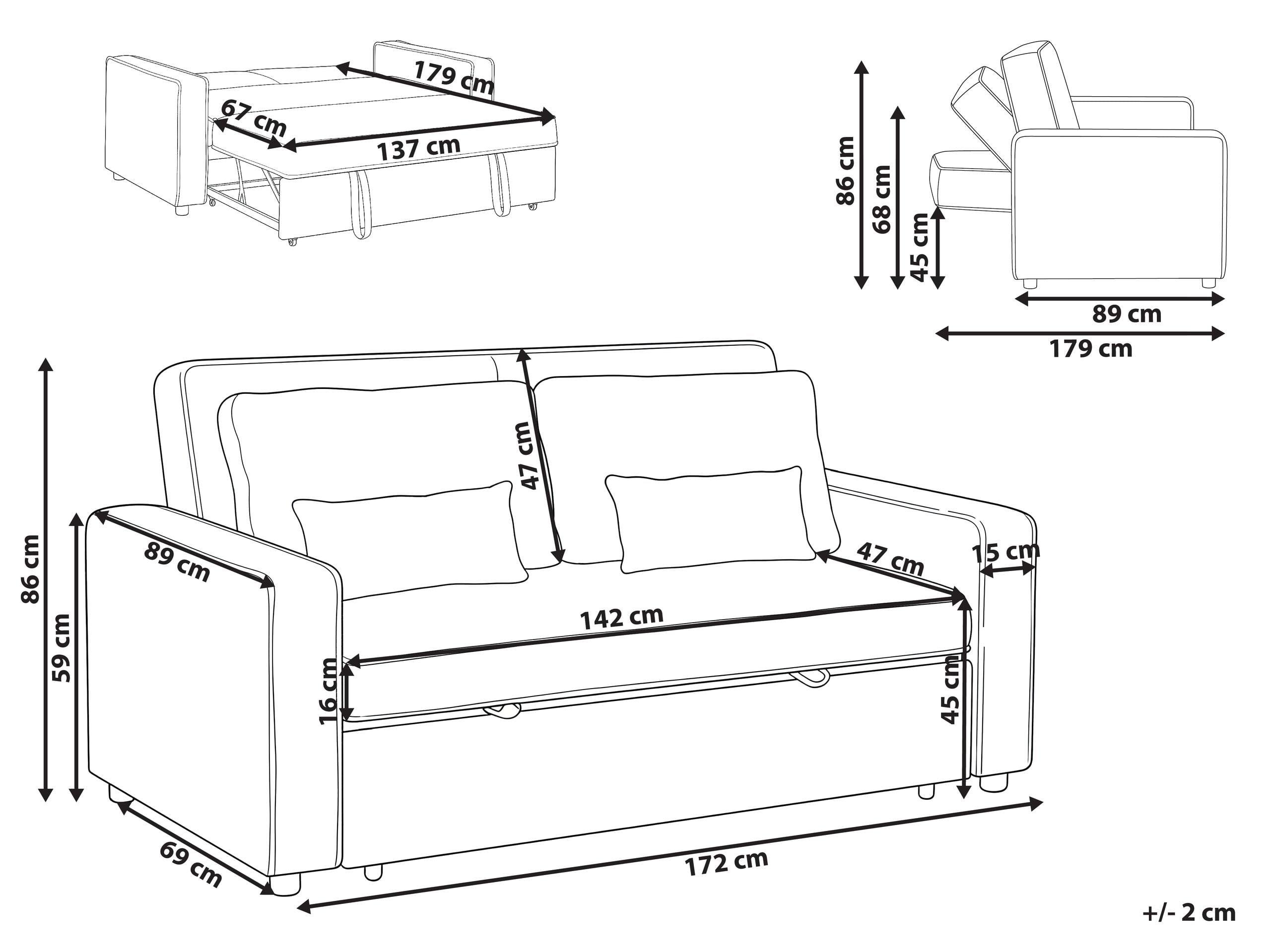 Beliani Canapé-lit Minimaliste UTTELA  