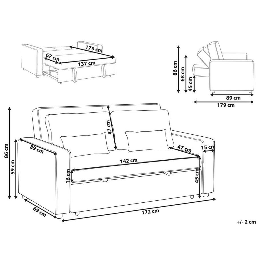 Beliani Schlafsofa  Minimalistisch UTTELA  