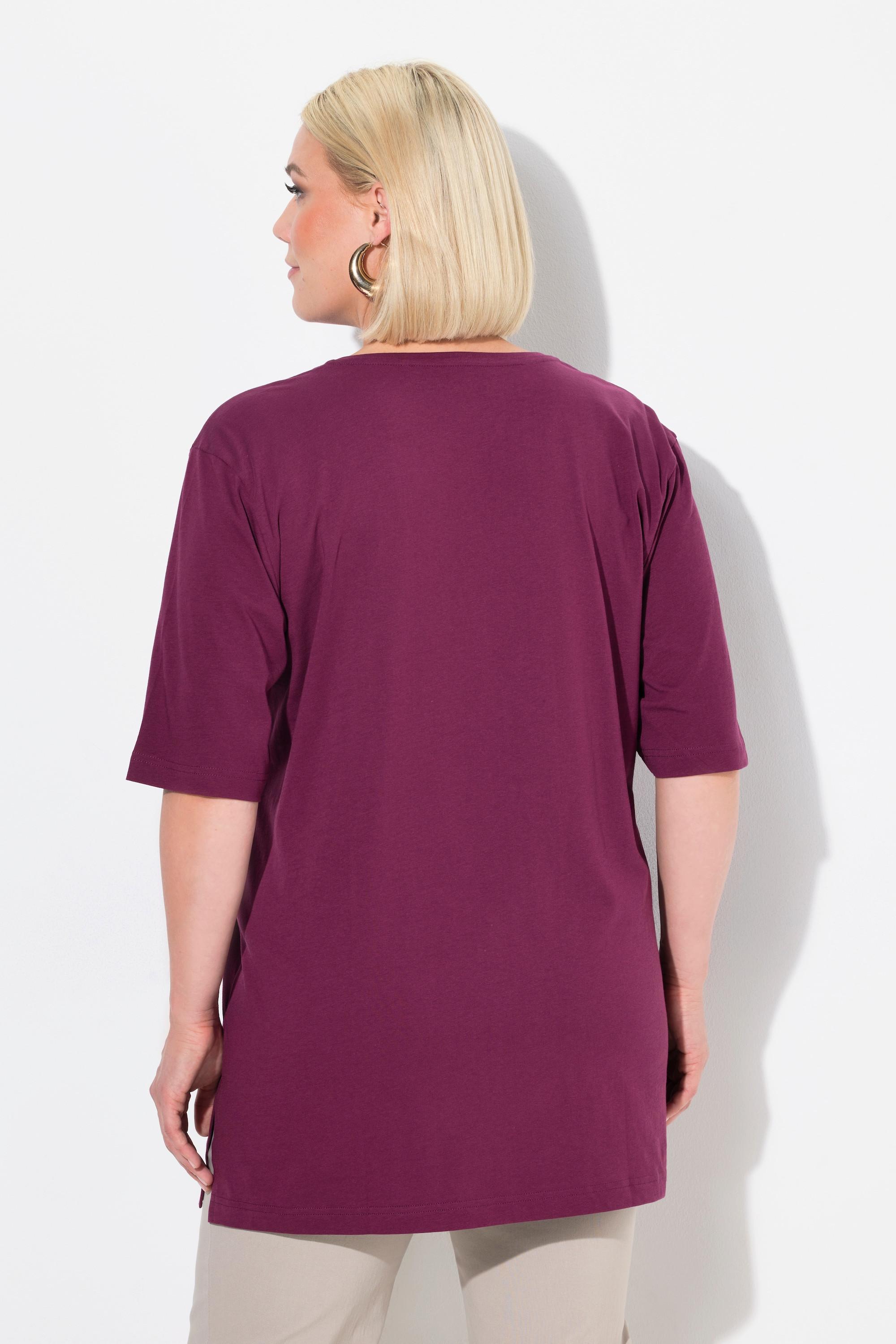 Ulla Popken T-shirt scollo V manica corta vestibilità Relaxed Fit  