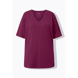 Ulla Popken  T-shirt à manches courtes et col V, coupe Relaxed Fit 