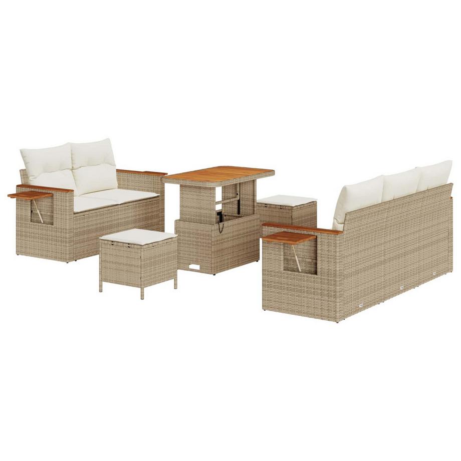 Gartensofa-set poly-rattan