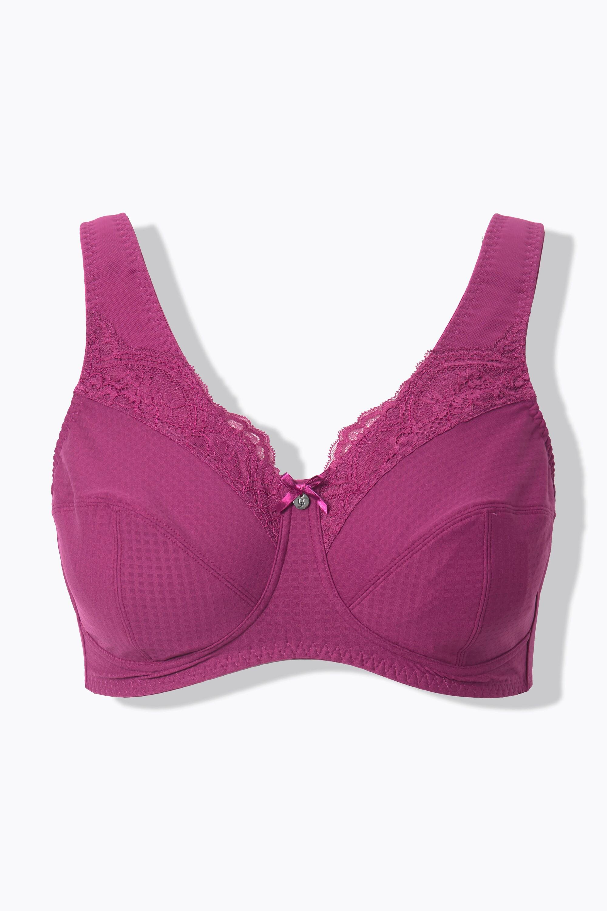 Ulla Popken Reggiseno sostenitivo senza ferretto pizzo coppa C-G  