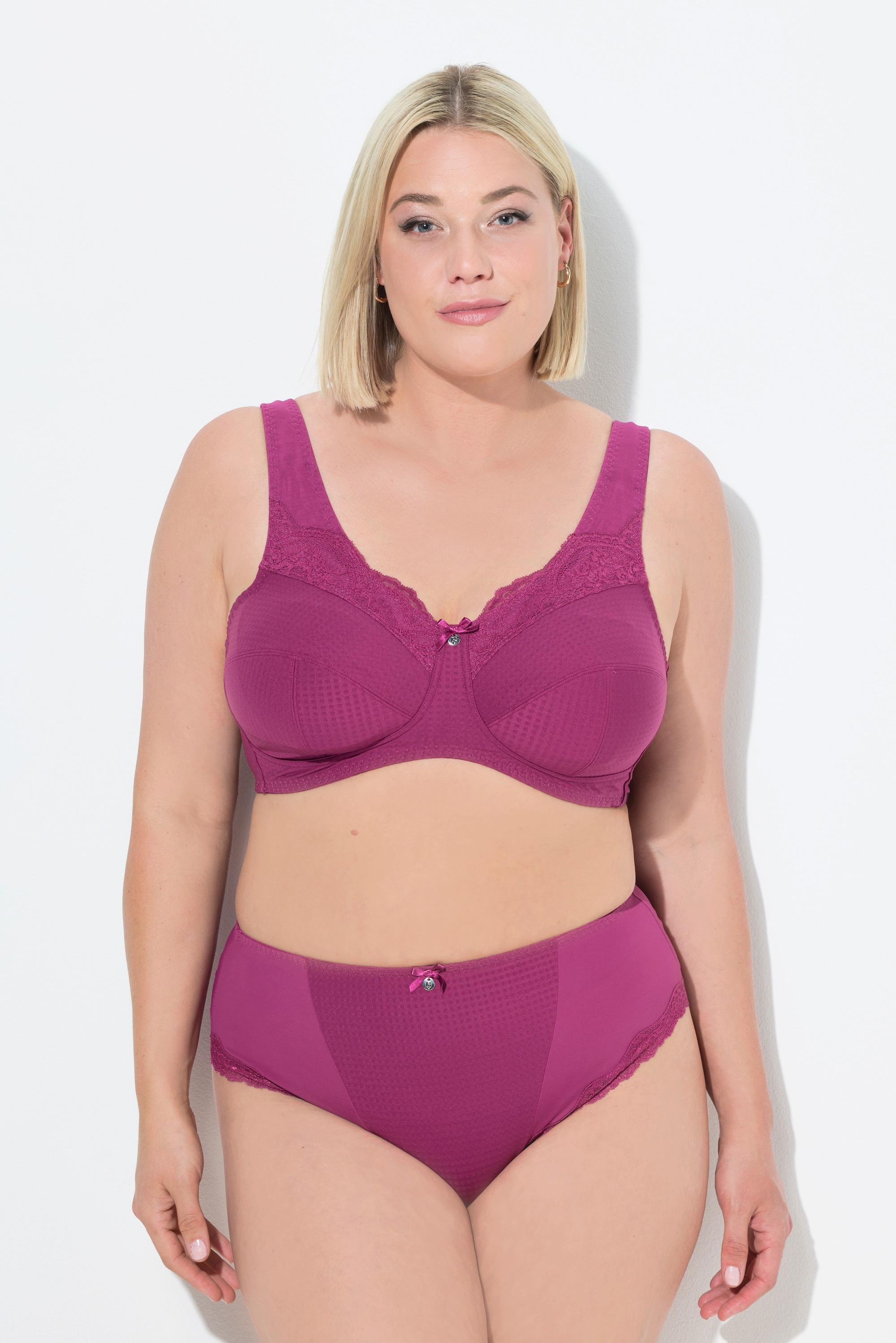 Ulla Popken Reggiseno sostenitivo senza ferretto pizzo coppa C-G  