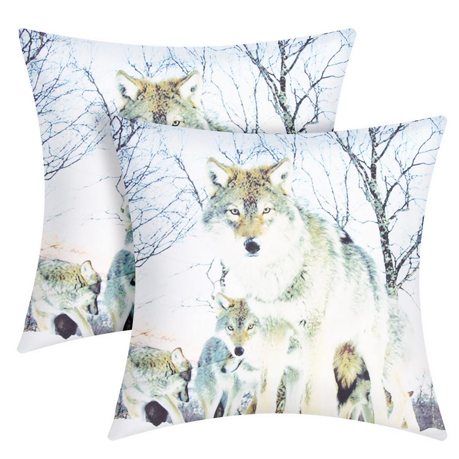 Avizar 2 Stk. Kissenbezüge Wolfsrudel  