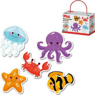 Montessori  Puzzle Montessori – Animaux marins (multicolore, Petit, à partir de 1 an) 