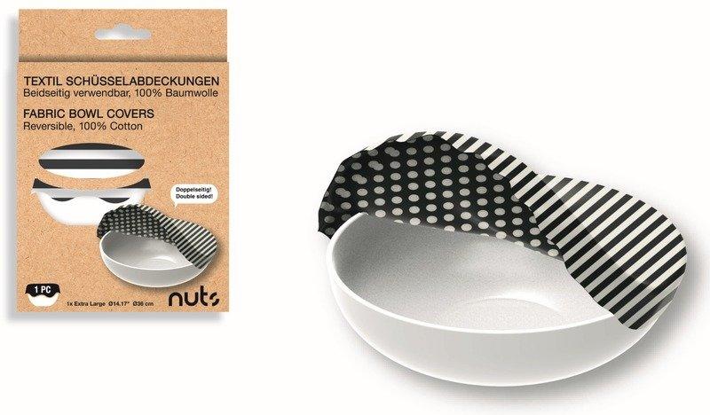 Nuts Innovations  Bowl Cover XL Streifen und Punkte schwarz 